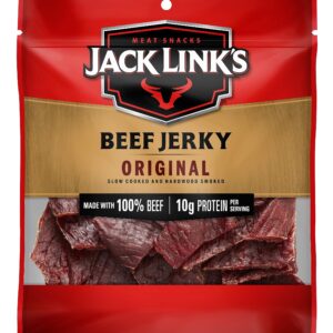 Jack Link's Beef Jerky, Original Flavor, 2.85 oz. - Flavorful Meat Snack, 10g of Protein and 80 Calories, Made with Premium Beef - 95 Percent Fat Free, No Added MSG** or Nitrates/Nitrites