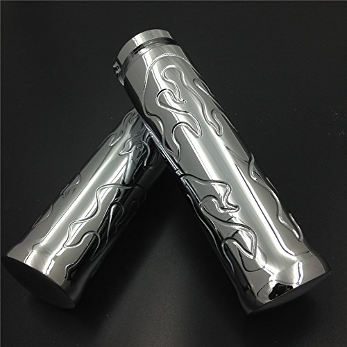 XKH- Motorcycle Billet Flame style 7/8'' HAND GRIPS Compatible with Shadow 750 Spirit Aero ACE Chrome [B00Y7C5IFE]