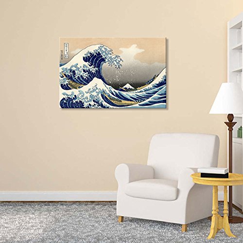 wall26 - The Great Wave Off Kanagawa by Hokusai - Canvas Art Wall Decor- 24"x36"