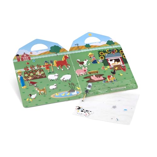 Melissa & Doug Puffy Sticker Play Set - On the Farm - 52 Reusable Stickers, 2 Fold-Out Scenes - FSC Certified