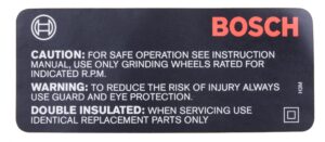 bosch parts 1601110755 label-caution