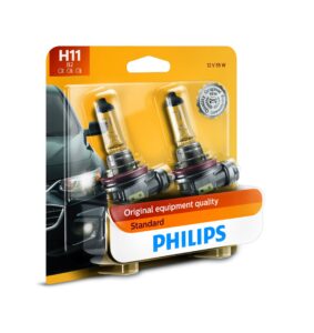 philips - 12362b2 h11 standard halogen replacement headlight bulb, 2 pack