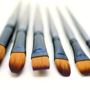 Mont Marte Gallery Series Acrylic Brush Set, 6 Piece. Selection of Synthetic Hair Paint Brushes Suitable for Acrylic Painting