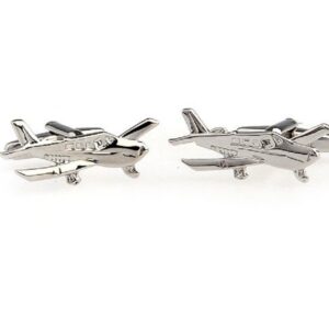 MRCUFF Airplane Plane Cessna Pilot Pair of Cufflinks in a Presentation Gift Box & Polishing Cloth