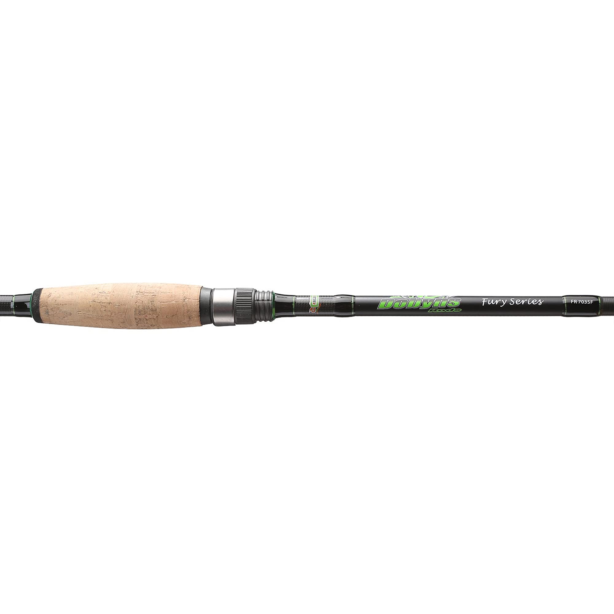 Dobyns Rods Fury Series 7’0” Spinning Fishing Rod | FR703SF | Medium Fast Action Rod | Modulus Graphite Blank with Kevlar Wrapping | Fuji Reel Seats and Alconite Guides | Line 8-17lb Lure 3/16 -⅝ oz., Black/Green (FR 703SF)