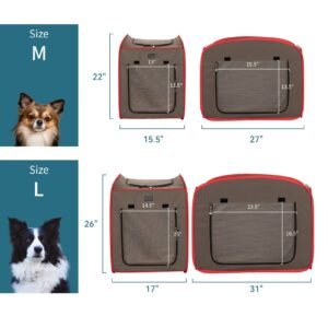 Petsfit Portable Dog Crates for Medium Dogs, Travel Dog Crate with Soft Cushion and Carrying Case, for Indoor Outdoor