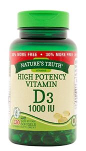 nature's truth vitamin d3 1000 iu, 130 count (pack of 3)