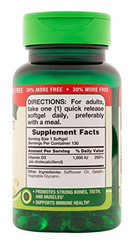 Nature's Truth Vitamin D3 1000 iu, 130 Count (Pack of 3)