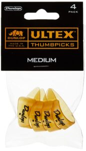 jim dunlop 9072p ultex® thumbpicks, medium, 4/player's pack