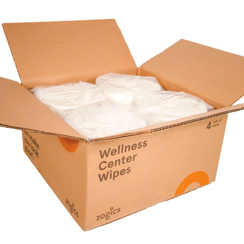 Zogics Wellness Center Cleaning Wipes – Gym Wipes for Cleaning Surfaces and Equipment, Durable and Safe Pre-Saturated Wet Wipes (4,600 Count, 4 Rolls of 1150 Wipes)