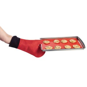 Starfrit 080235-006-0000 12" Silicone Oven Mitt, Red, One Size