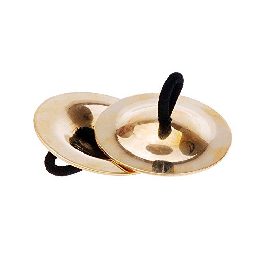 Andoer 2pcs Finger Cymbals Belly Dancing Gold Musical Instrument