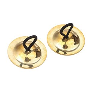 Andoer 2pcs Finger Cymbals Belly Dancing Gold Musical Instrument