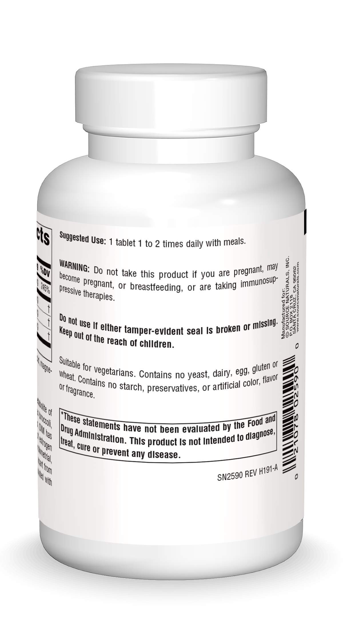 Source Naturals DIM, Diindolylmethane 200mg with BioPerine, Vitamin E & More - 120 Tablets