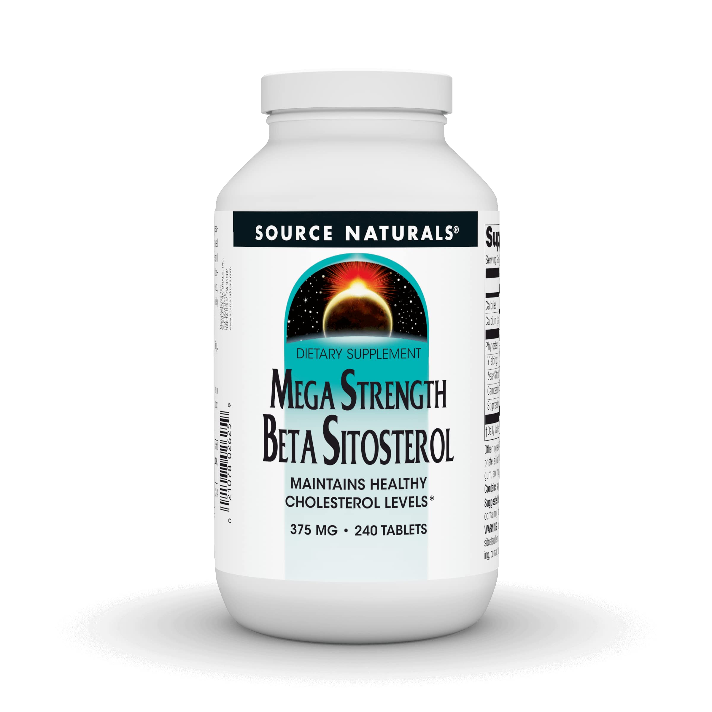 Source Naturals Mega Strength Beta Sitosterol, Plant Sourced, 375mg - 240 Tablets