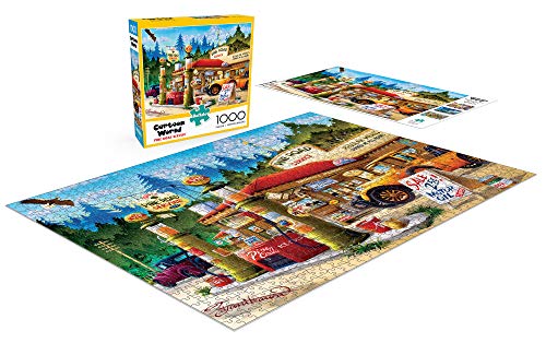 Buffalo Games - Cartoon World - Pine Road Service - 1000 Piece Jigsaw Puzzle Red, Brown, Green, Yellow, 26.75"L X 19.75"W