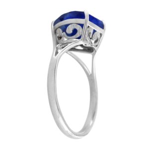 Galaxy Gold GG 4.3 Carat 14k Solid White Gold Ring with Natural 10mm Heart-shaped Sapphire - Size 7