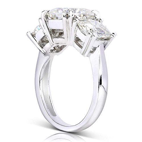 Kobelli Cushion-cut Moissanite Three-Stone Engagement Ring 5 CTW 14k White or Yellow Gold