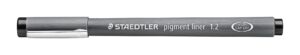 staedtler pigment liner, fineliner pen for drawing, drafting, journaling, 1.2mm, black, 308 12-9 (308 12-9 ve)