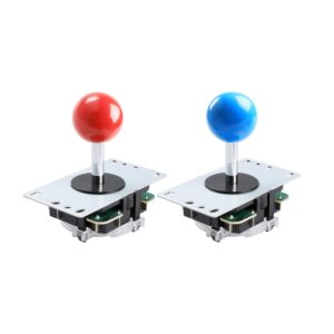 Easyget 2-Player DIY Arcade Kit USB to Joystick Arcade DIY Parts Kit For PC, Windows, MAME, Raspberry Pi - 2x Zero Delay USB Encoder + 2x Arcade Joystick + 20x Arcade Buttons Color: Red + Blue