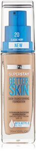 maybelline new york super stay better skin foundation, classic ivory, 1 fl. oz.