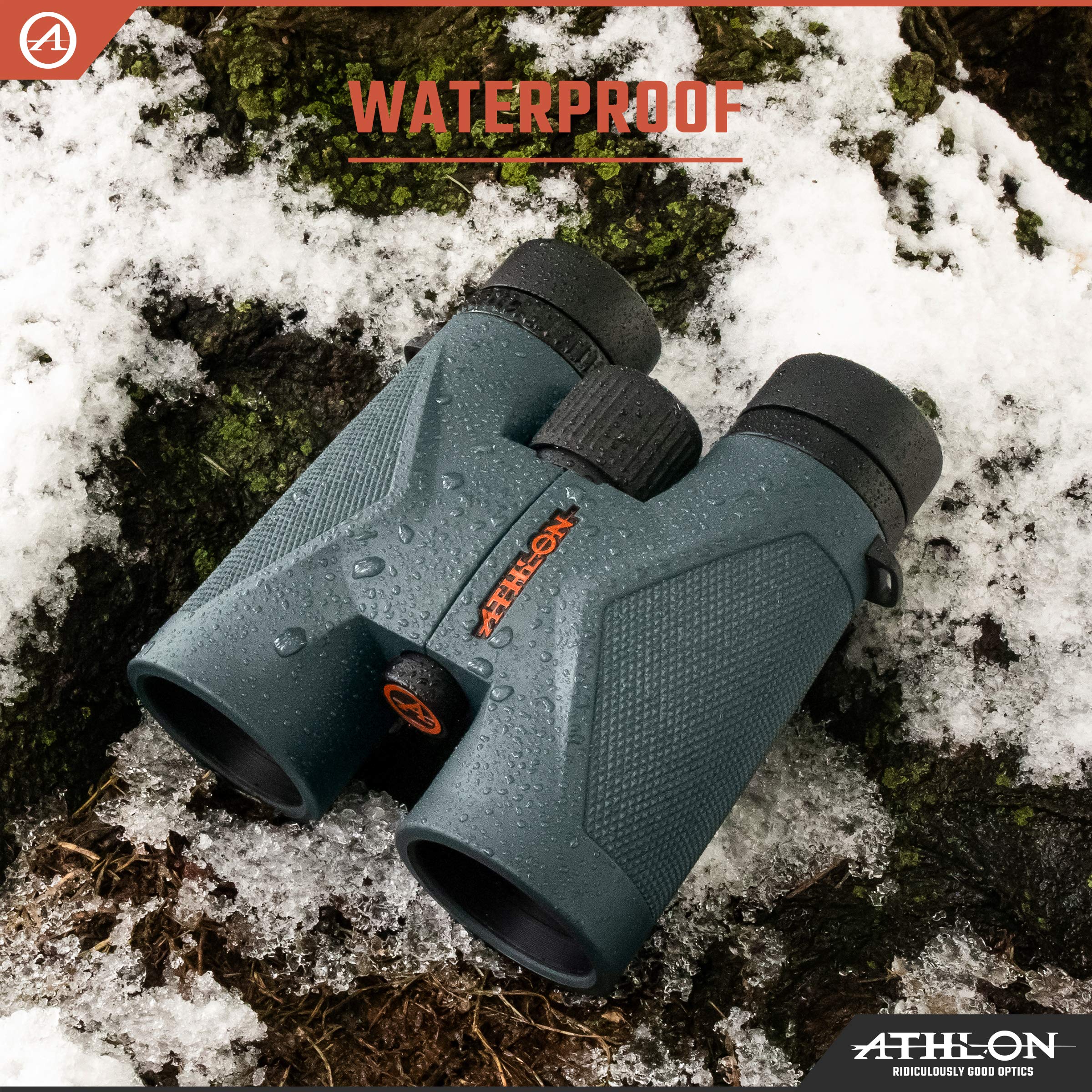 Athlon Optics 10x42 Midas G2 UHD Gray Binoculars with Eye Relief for Adults and Kids, High-Powered Binoculars for Hunting, Birdwatching, and More