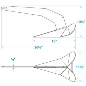 Seachoice Plow Boat Anchor, Hot-Dipped Galvanized Steel, 22 Lbs., For Boats 32-41 Ft.