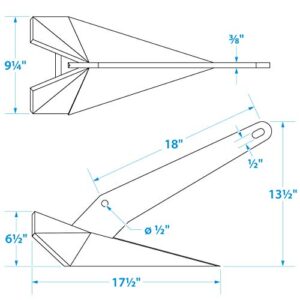 Seachoice Plow Boat Anchor, Hot-Dipped Galvanized Steel, 22 Lbs., For Boats 32-41 Ft.