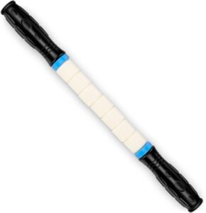 igreely premium muscle roller the ultimate massage roller stick 17 inches recommended by physical therapists promotes recovery fast relief for cramps soreness tight muscles-white