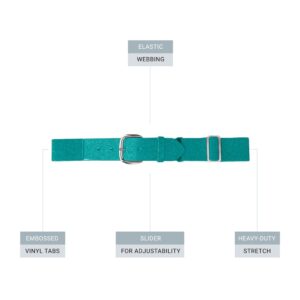 Augusta Sportswear Kids' Elastic Baseball Belt, Teal, One Size