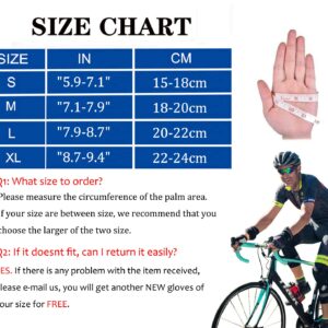 ROVOS Bike Gloves Men & Women Cycling Gloves Bicycle Gloves 5mm Absorbing Padded Half Finger Breathable Mountain Bike MTB Road Biking Gloves (Black, Medium)