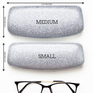 SPUNKYsoul Mystic Purple Medium Premium Fashion Women's Hard Eyeglasses Case | Smooth Glitter | Bonus Cleaning Cloth