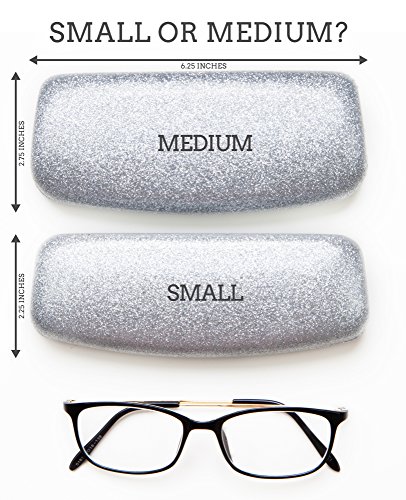 SPUNKYsoul Mystic Purple Medium Premium Fashion Women's Hard Eyeglasses Case | Smooth Glitter | Bonus Cleaning Cloth