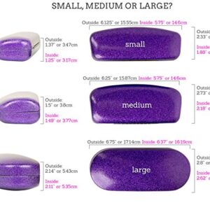 SPUNKYsoul Mystic Purple Medium Premium Fashion Women's Hard Eyeglasses Case | Smooth Glitter | Bonus Cleaning Cloth