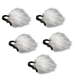 movo ws10m 5 pack universal furry lavalier microphone windscreen muff, shure, rode, and 8-13 mm lapel mics