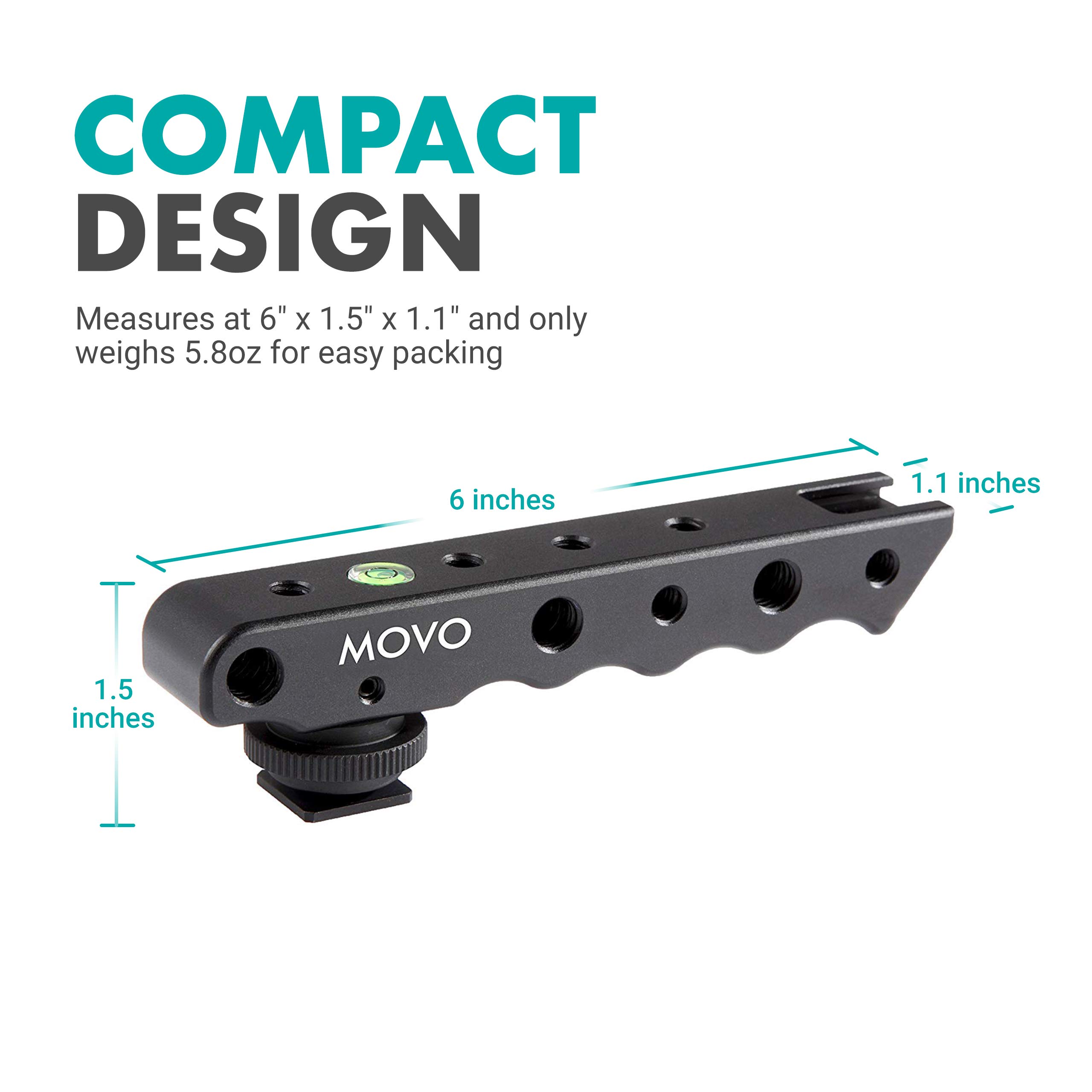 Movo/Sevenoak Video Stabilizing Top Handle Cold Shoe Extender for Canon EOS, Nikon, Olympus, Pentax DSLR Cameras