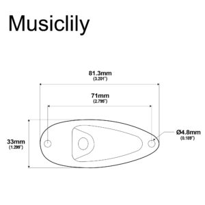 Musiclily 1/4 Inch Boat Style Loaded Guitar Input Jack Socket Plate Output Jack for Fender Stratocaster Strat Electric Guitar, Black