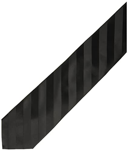 Stacy Adams Men's Tall-Plus-Size Solid Woven Formal Stripe Tie Set Extra Long, Black, One Size