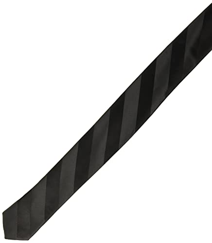 Stacy Adams Men's Tall-Plus-Size Solid Woven Formal Stripe Tie Set Extra Long, Black, One Size