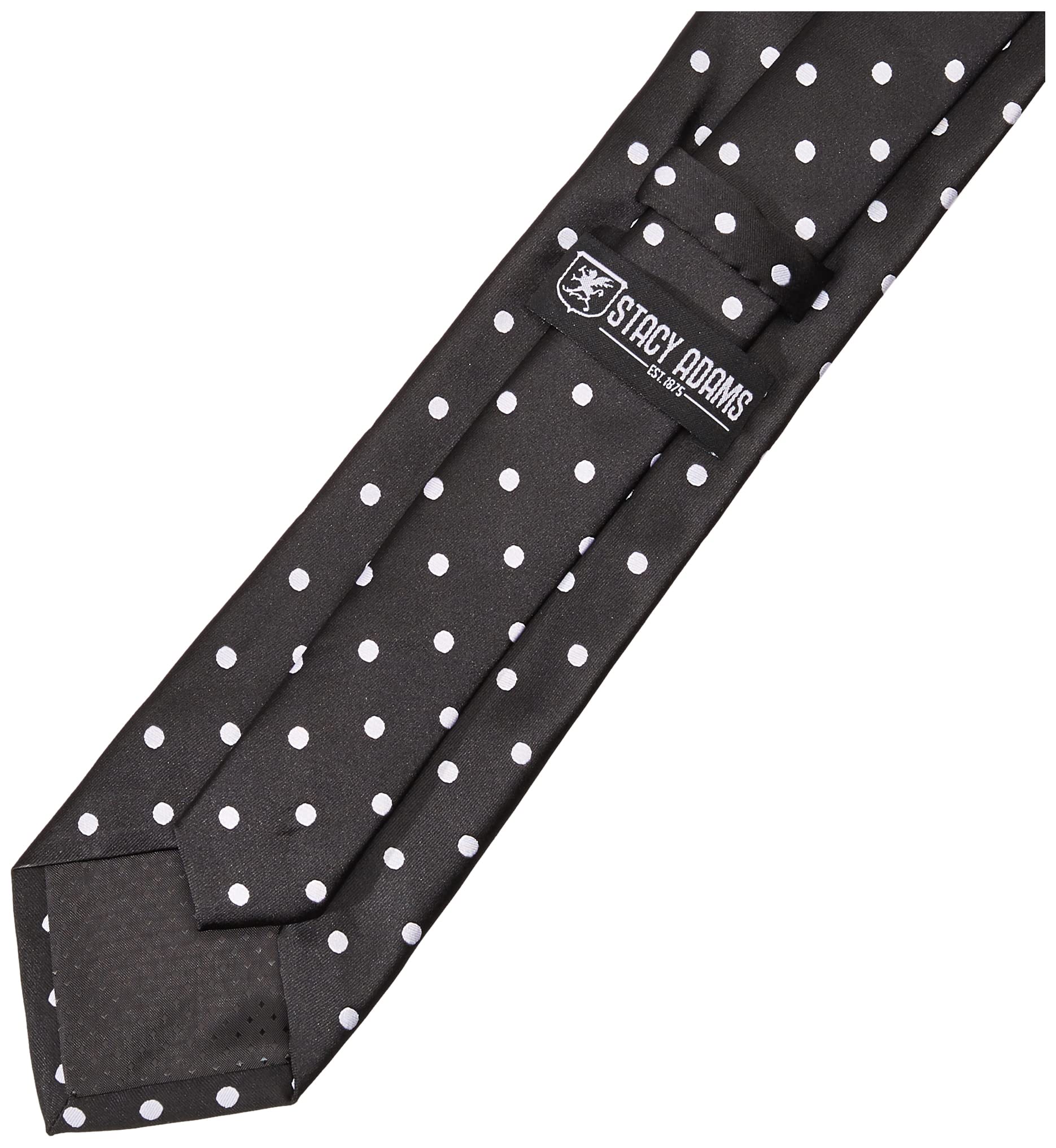 Stacy Adams Men's Satin Dot Tie Set, Black/White, One Size