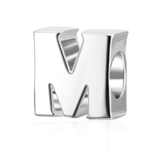 alphabet charms fit pandora bracelet 925 sterling silver letter charms initial a-z charm beads for bracelet(m)