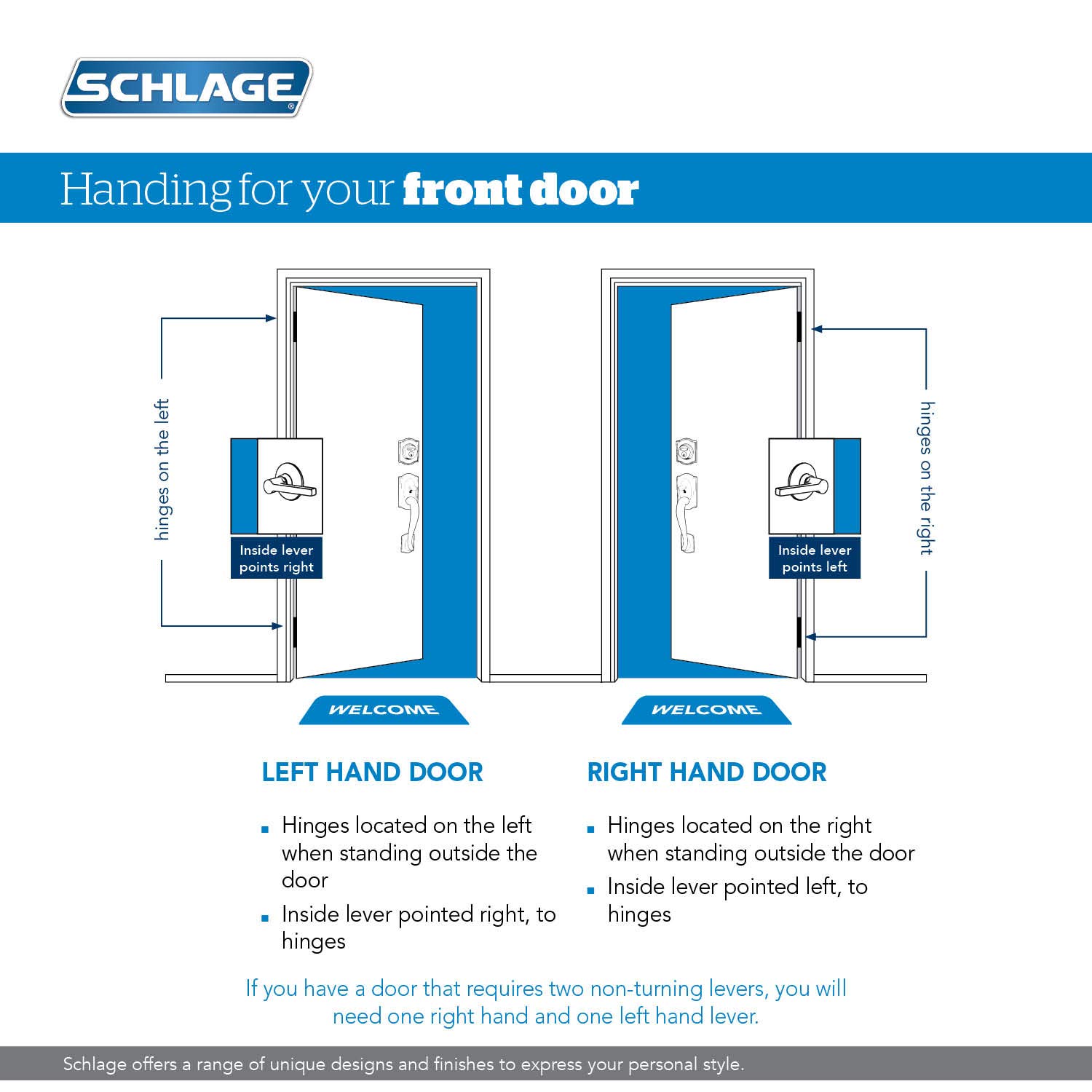 Schlage FE285 CEN 716 LAT CEN Century Front Entry Handleset with Latitude Lever, Lower Half Grip, Aged Bronze, Century Interior Trim