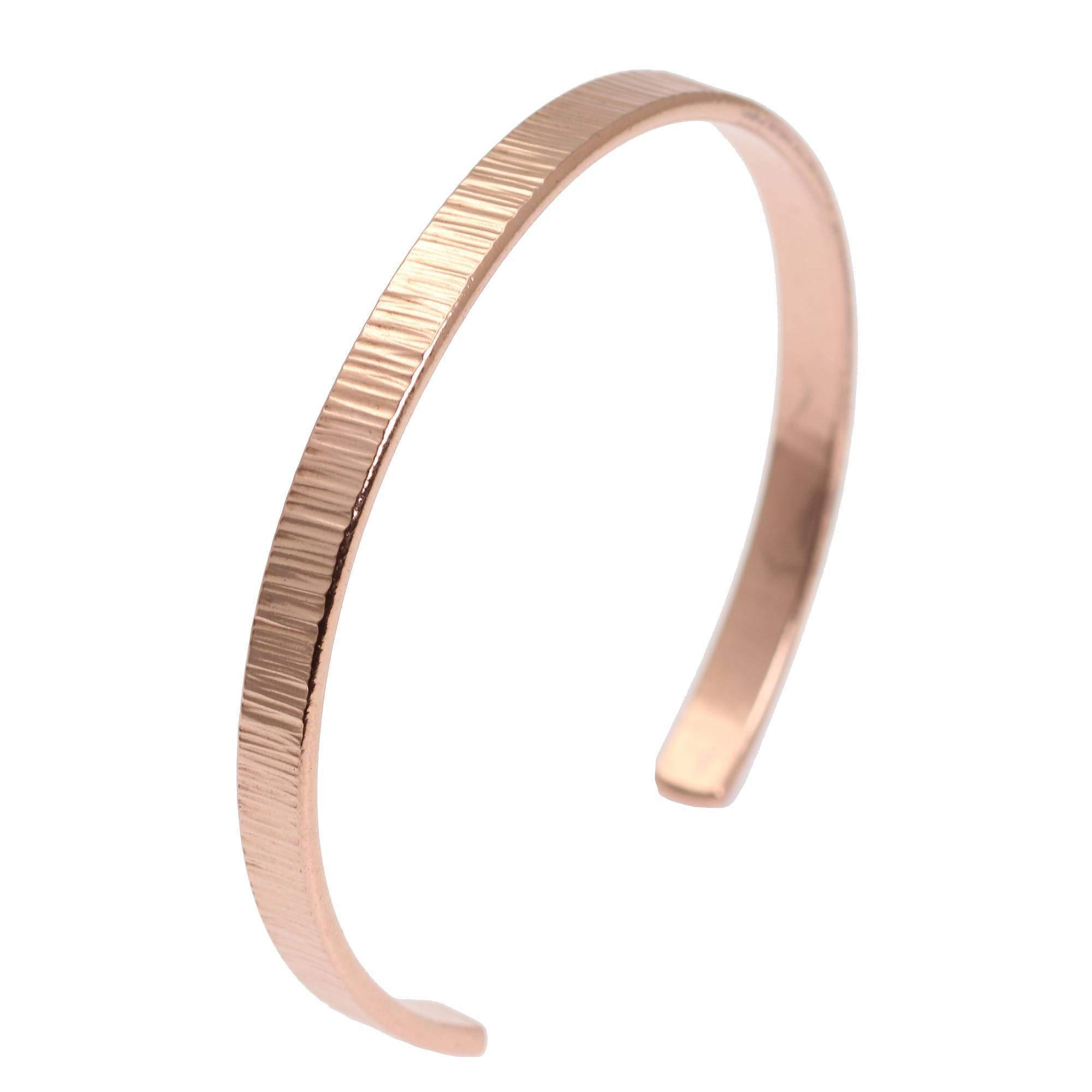 John S. Brana Chased Copper Cuff Bracelet Handmade Jewelry - Durable Copper - 100% Solid Copper (7 Inches)