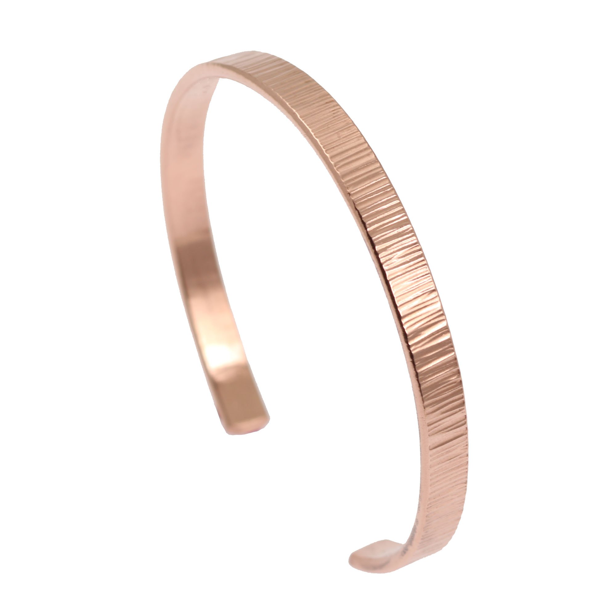 John S. Brana Chased Copper Cuff Bracelet Handmade Jewelry - Durable Copper - 100% Solid Copper (7 Inches)