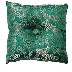 Tibetan Satin Singing Bowl Cushion (Green)