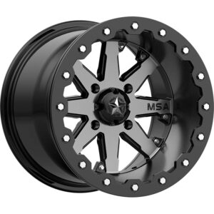 msa offroad wheels m21 lok beadlock charcoal tint wheel with aluminum (14 x 7. inches /4 x 156 mm, 0 mm offset)