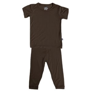 kickee pants short sleeve pajama set little boys, bark, 2t