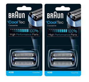 40b braun mens electric shaver cooltec foil & cutter pack set head replacement cassette, 2 count