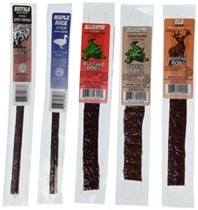 buffalo bob's wild game jerky- sampler gift pack of 5