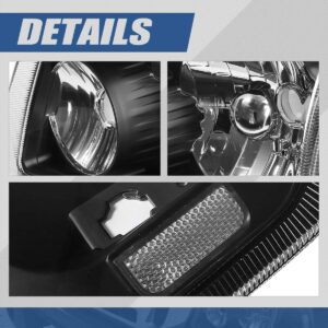 Auto Dynasty [Halogen Model 4Pcs Factory Style Headlight Lamps and Parking Lights Compatible with Ford Ranger 2001-2011, Driver and Passenger Side, Black Housing Clear Corner